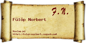 Fülöp Norbert névjegykártya