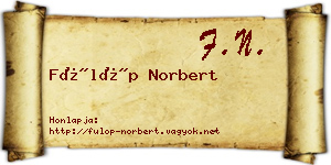 Fülöp Norbert névjegykártya